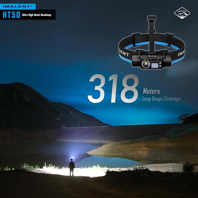 IMALENT HT50 Rechargeable Headlamp, 3000 Lumen Lightweight Flashlight with Red Light, Super Bright Head Lamp for Camping, Outdoor, Running and Hiking