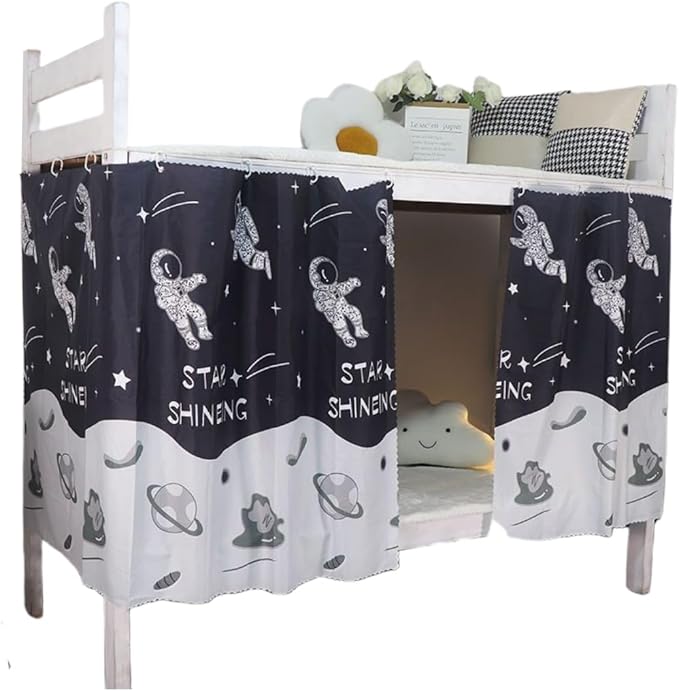 Dorm Bottom Bunk Bed Curtains Privacy Curtains 350g Dustproof Breathable Single Bed Blackout Curtains Panels Privacy Underbed Loft Bed Canopy Tent Curtain Shading Drapes for Dorm College Home 2 panels