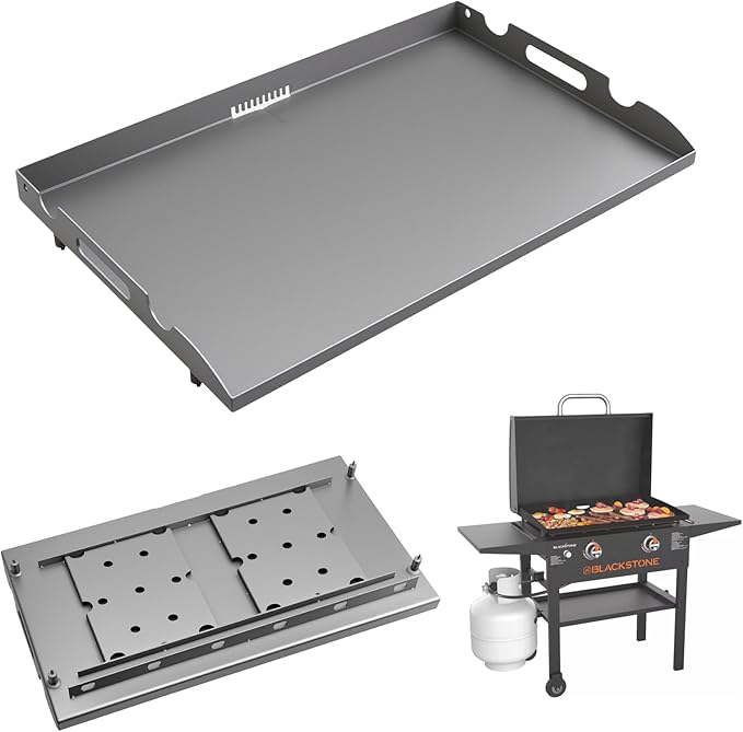 Griddle Replacement Top for Blackstone 28" Griddle 1517 1853 1883 1803 1924, Heavy Duty Steel Flat Top Griddle for Blackstone 2 Burner Gas Grill with Rear Grease System