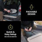 Luno Hybrid PRO Air + Memory Foam Camping Mattress for Tent & Car - 4" Self Inflating Camping Pad for Sleeping, Ultra Packable Design - Universal Fit w/AirRoll Bag, Repair Patch & Head Support Bridge