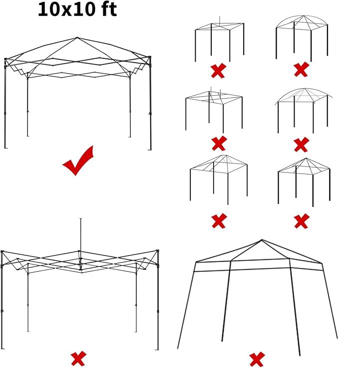 MOQI 10x10 Canopy Replacement Top Cover with 2 Air Vents, Silver Coated Waterproof 150D Oxford Fabric Pop Up Tent for Straight Leg Gazebo Garden Patio Camping Picnic (Khaki, 10x10 ft)