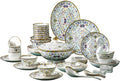 Enameled Bone China Tableware Set Bowl Plate Spoon Chopsticks and Household Set