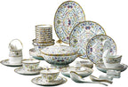 Enameled Bone China Tableware Set Bowl Plate Spoon Chopsticks and Household Set