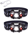 APUNOL 2Packs Head Torch, Rechargeable Waterproof Headlamp LED Headlight with Red Filter,Super Bright 800LM,8 Lighting Modes,Motion Sensor Switch for Camping Hiking Running Reading Outoor Sports