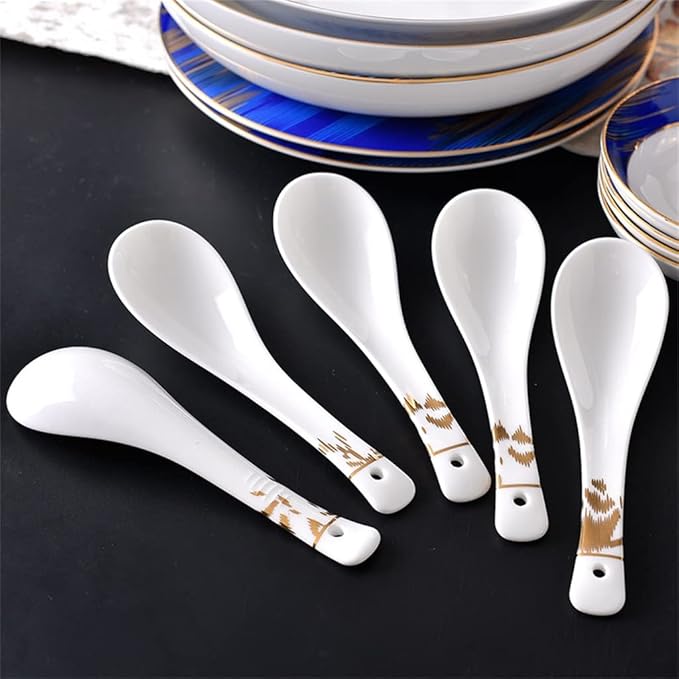 Vintage 52 Tableware Bone China Bowl, Chopsticks, Dish and Plate Set Household Kitchenware