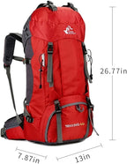 Bseash 60L Waterproof Hiking Camping Backpack with Rain Cover, Large Outdoor Sport Travel Daypack Rucksack for Climbing