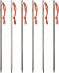 TiTo Titanium Tent Pegs Stakes Lightweight Snowfield Grassland Heavy Duty Tent Nails for Outdoor Camping Hiking and Plant Support Garden Stakes 4pcs/6pcs (8×350mm-6pcs)