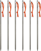 TiTo Titanium Tent Pegs Stakes Lightweight Snowfield Grassland Heavy Duty Tent Nails for Outdoor Camping Hiking and Plant Support Garden Stakes 4pcs/6pcs (8×350mm-6pcs)