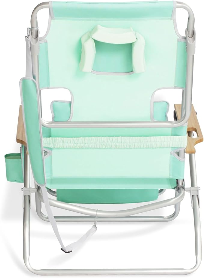 Ostrich Deluxe Padded 3-N-1 Lightweight Portable Adjustable Outdoor Folding Chair for Lawn Beach Lake Camping Lounge with Footrest, Teal (3 Pack)