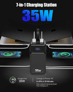 80000mAh Power Bank, 35W Fast Charging Portable Charger Built-in 3 Cables with 7 Ports, High Capacity External Battery Pack for iPhone,Galaxy,Steam Deck, Camping Travel Essentials