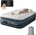 Outvita 18in Queen Air Mattress with Built-in Pump, Quick Assembly Comfort Luxury Blow Up Air Bed Self-Inflation/Deflation - Breathable and Flatness-Free for Guests and Home, Camping, Travel