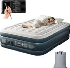 Outvita 18in Queen Air Mattress with Built-in Pump, Quick Assembly Comfort Luxury Blow Up Air Bed Self-Inflation/Deflation - Breathable and Flatness-Free for Guests and Home, Camping, Travel