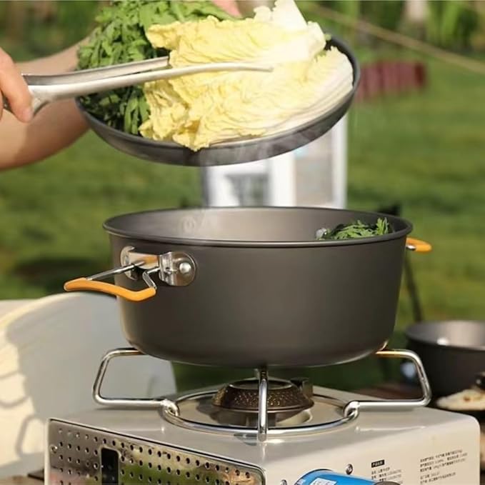 Camping Campfire Utensils, Outdoor Camping Portable Cooker Tableware Picnic Pot Cooking Backpacking Gear