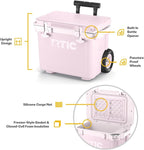 RTIC 22 QT Ultra-Light Wheeled Cooler with Handle, Hard Insulated Portable Ice Chest Box for Beach, Drink, Beverage, Camping, Picnic, Fishing, Boat, Barbecue