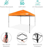 Best Choice Products 10x10ft Pop Up Canopy Tent, Outdoor Shade, 1 Person 1 Minute Set Up, Carry Case, 4 Weight Bags - Orange