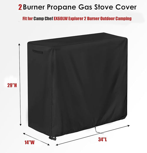 2 Burner Stove Cover Fit for Camp Chef EX60LW Explorer, Outdoor Camping Stoves Covers Propane Gas Stove Cover, for Camp Paito RV -(34x14x29 inch)