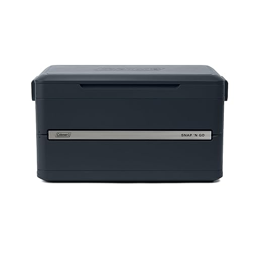 Coleman Snap 'N Go 55-Quart Collapsible Hard Cooler, Portable Hard-Sided Cooler with Waterproof Removable Liner, Space-Saving & Quick Set Up, 64 Hours Cold, Mussel Grey