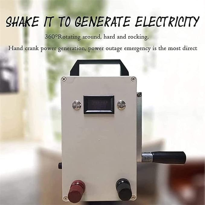 Outdoor Generator Portable Hand Crank Generator,12v 220v 5000mah 150w Solar Hand Shake Generator,for Emergency, Camping,Led Emergency Power Lighting Should,110V