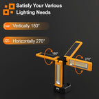 13200mAh Rechargeable Solar Work Light with Folding Stand and Carrying Bag, AODOO 8000 Lumen Stepless Dimmable , White/Warm/Nature White/RED(SOS) with Detachable Tripod (Orange(No Tripod))