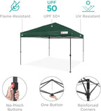 Best Choice Products 8x8ft Pop Up Canopy Tent, Outdoor Shade, 1 Person 1 Minute Set Up, Carry Case, 4 Weight Bags - Dark Green