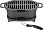 IRONMAX Mini Hibachi Grill Outdoor, Portable Small Charcoal Grill and Tabletop Cast Iron Skillet, 100% Cast Iron, Durable, Camping BBQ Grill Grate 11" x 6.7" for 2 People