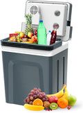 SubSun Electric Cooler and Warmer with Handle，32Quart (30 L) Portable Thermoelectric Fridge， Car Fridge Cooler with 12V DC & 110 AC for Camping, Travel & Picnics,Grey