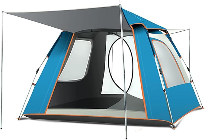 Camping Tent Ventilated Portable, Waterproof and Removable Canopy Tent with Porch, Easy Set Up Family Dome Tent for Camping, Backpacking and Hiking, Outdoors 4 Season