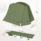 REDCAMP 1 Person Camping Cot Tent for Adults, Waterproof Elevated Tent with Cot for Trip, Picnic, Army Green 75"x28"x48"