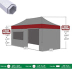 Eurmax USA Premium 10'x20' Pop-up Canopy Tent Party Tent Commercial Instant Canopies Shelter with Removable Sidewalls with Wheeled Carry Bag Bonus 6 Sand Bags(Red)