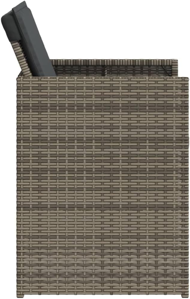 Patio Chair Gray PE Rattan One Size Removable Covers Garden Furniture Patio Furniture Camping Chair for Garden Outdoor