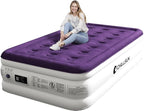 CHILLSUN Twin Air Mattress with Built in Pump, 18" Leak-Proof Blow up Mattress, Inflatable Mattress for Guest Home Portable, Camping Travel Air Bed, 2 Mins Quick Self-Inflation Colchon Inflable