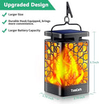 TomCare Solar Lanterns Outdoor Upgraded Flickering Flame Waterproof Hanging Lanterns Decorative Solar Powered LED Lights for Garden Patio Deck Yard, 2 Pack