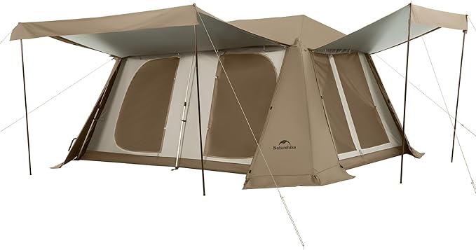 Naturehike Village Instant Tent, 4 Person 8 Person Camping Tent with Full Rainfly, Waterproof Large Cabin Tents for Car Camping