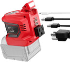 Ecarke 200W Portable Power Inverter Compatible with Milwaukee 18V Battery, DC 18V to AC 110V Power Station with 1 AC Outlet, 2 USB, 1 Type-C & LED Light, for Outdoor Emergency Use (No Battery)