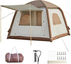 Inflatable Camping Tent,2/4/6/8 Person Glamping Inflatable Tents with Awning, Quick Setup Blow Up Tents with Pump, Waterproof Oxford Inflatable House for Camping, Air Glamping Hot Tents for Adult