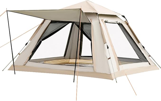 Generic Automatic Pop Up Camping Tents for 4/6/8 Person - Quick and Effortless Set Up Portable Tent with Rain Tarp and Mesh Windows for Family Backpacking