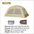 Naturehike Dune Hot Tent with Stove Jack, 117 sq ft 4 Seasons Camping Tent, 2-4 Person Waterproof Large Tent for Family, Car Camping, Picnic, Fishing, 6 Person
