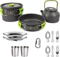 Compatible for Camping Cooking Set Cookware Travel Tableware Outdoor Picnic Teapot for 2-3 Peaple Non-Stick Pots Assorted Sets