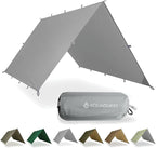 AquaQuest Safari Tarp – Lightweight Waterproof (5,000mm) Seam-Taped Ripstop Rain Fly for Backpacking, Thru-Hiking & Hammock Camping