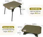 Ultralight Folding Camping Table - 2 Height Adjustable Portable Outdoor Picnic Beach Desk with Carry Bag,Compact for Backpacking,Camp,Travel,Patio