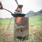camping moon CAMPINGMOON Charcoal Chimney Starter Collapsible Foldable Grill Chimney Stainless Steel MT-17