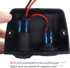 12/24V Multi-Functional 2-Hole Tent Panel Car Conversion Socket Cigarette Lighter Power Adapter+Digital Voltmeter Waterproof Socket Combination for Car Boat RV