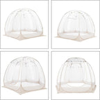 Pop up Bubble Tent | 10x10FT Portable Camping Screen House | Cold Protection Camping Tent | Weatherproof Clear Tent Shelter for 4-8 People | Storage Bags | with Double-Headed Zippers