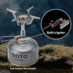 SOTO Amicus Stove with or without Igniter Camping Stove - Superior Under Windy Conditions, Shock Resistant, and Low-cost With High-end Performance Stove