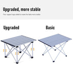iClimb Ultralight Compact Camping Folding Table with Carry Bag (Reinforced Silver - S)