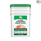 Valley Food Storage Freeze Dried Strawberry Creamy Wheat | 10-Bag Bucket, 100 Servings | Premium Emergency Food Supply, 25 Year Shelf Life | Survival Breakfast Food for Prepper Storage & Camping