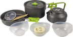 Outdoor Kitchen Utensils Set 9 Pcs Camping Hiking Cookware Portable Picnic Tableware Tourism Supplies Kit with Accessories Combination