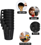 Ribbed Drinking Glasses Coffee Mugs Set of 8, Plastic Coffee Cups 16.9 OZ Unbreakable Tumblers with Handle, Reusable Drinking Cups for Camping/Dorm/RV