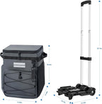 Odoland 48/72 Can Rolling Cooler Bag with Wheels & Handle, Collapsible Insulated Ice Chest for Beach, Camping & Tailgating - Portable Travel Soft Cooler on Wheels, Collapses for Easy Storage