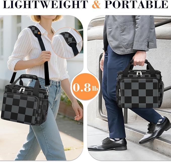 Coobiiya Large Expandable Insulated Lunch Bag Cooler Bag，12-23L Lunch Box for Men Double Deck Leakproof，Heavy Duty LunchBag Cooler Bags for Camping, Travel, Kayaking & Beach